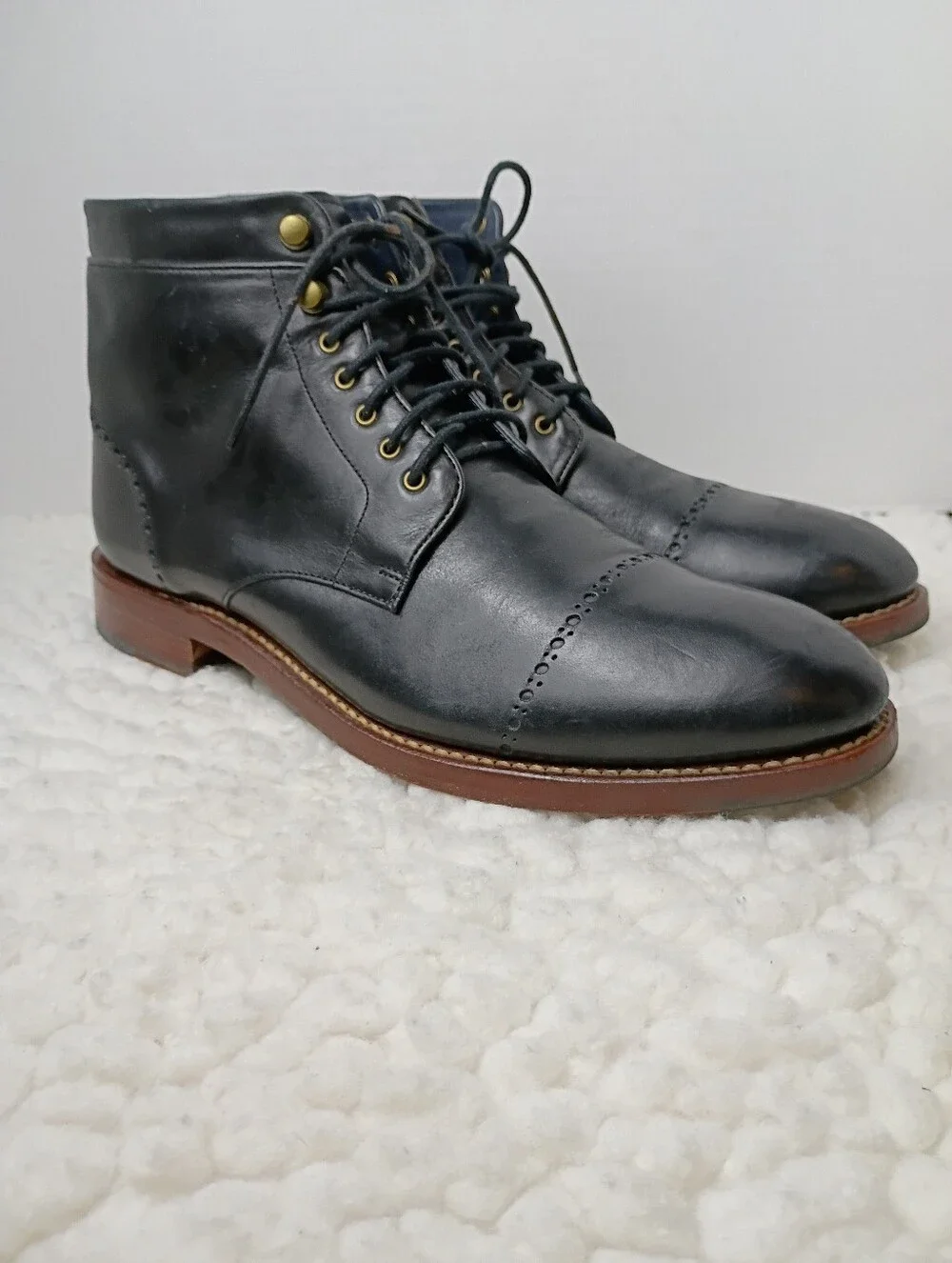 Cole Haan Martin Cap Toe Chukka Boots Men's 10M Black Leather Goodyear Welt